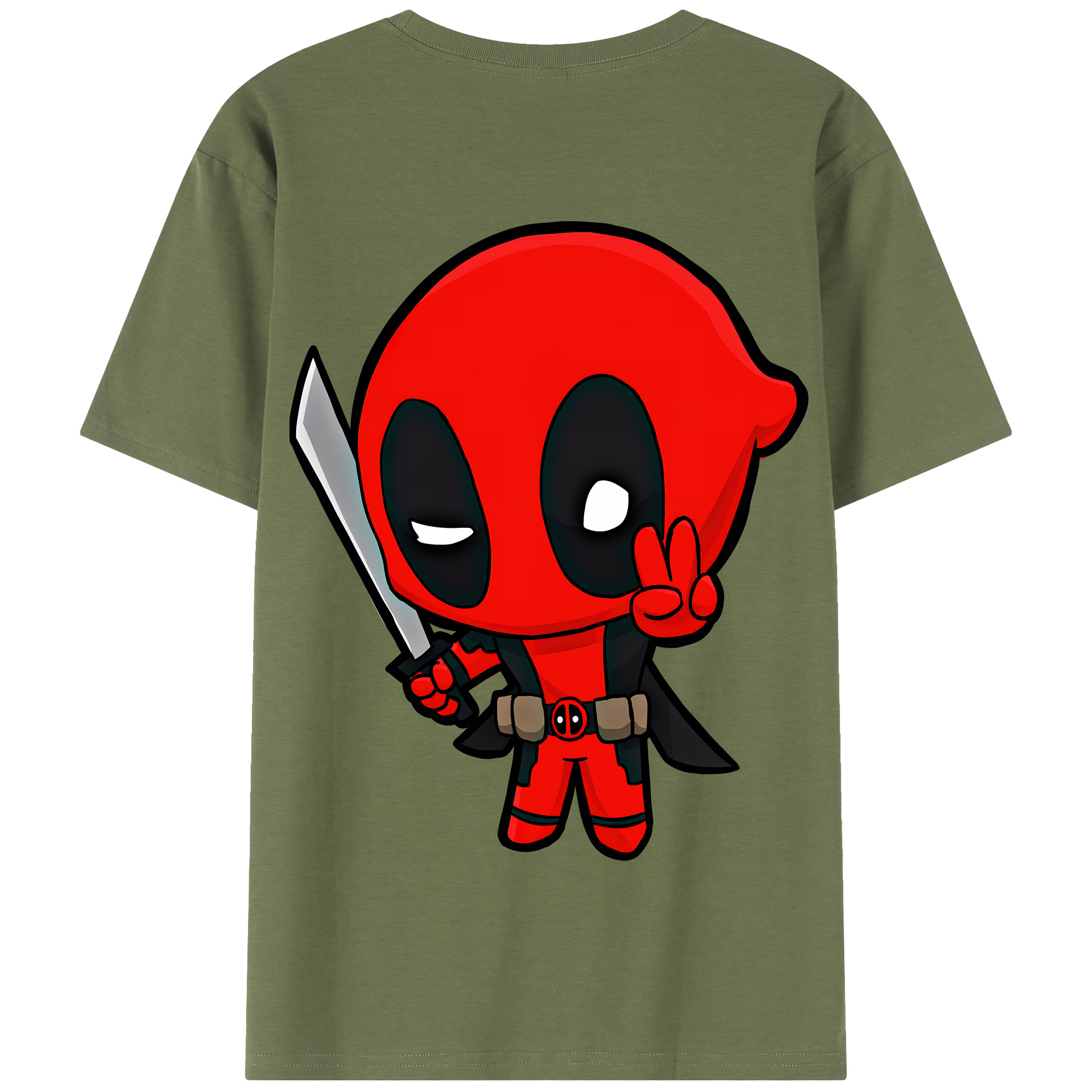 （画像用） Deadpool デッドプール 綿100％半袖Tシャツ（背面プリント）